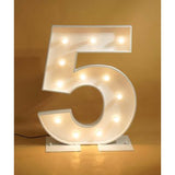 HIRE - 1.2m White Metal LED Bulb Marquee Numbers