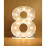 HIRE - 1.2m White Metal LED Bulb Marquee Numbers