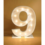 HIRE - 1.2m White Metal LED Bulb Marquee Numbers