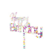 RAINBOW GLITTER HAPPY BIRTHDAY TOPPER
