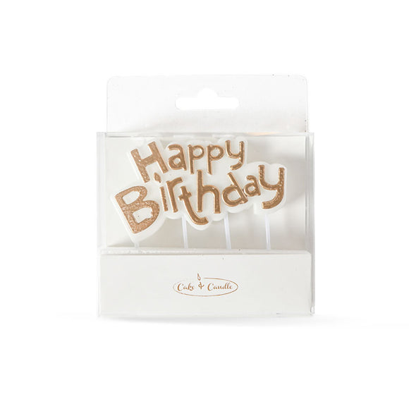 GOLD HAPPY BIRTHDAY CANDLE PLAQUE