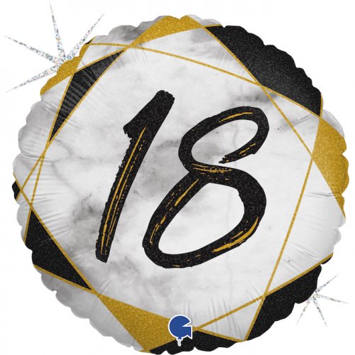45cm Foil Balloon - 18th BIRTHDAY Black