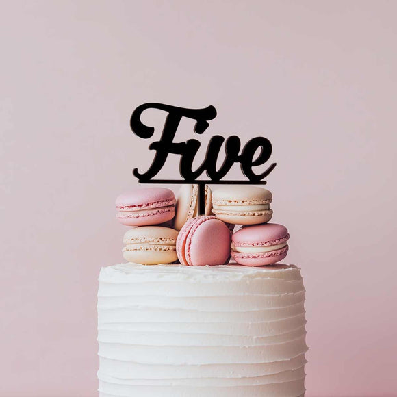 Sugar Crafty Acrylic Cake Topper Black Five