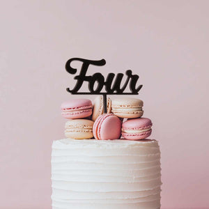 Sugar Crafty Acrylic Cake Topper Black Four