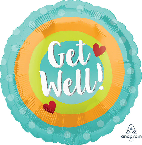 45cm Foil Balloon - GET WELL!