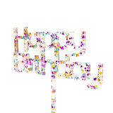 Cake & Candle Rainbow Glitter Happy Birthday 2 Cake Topper