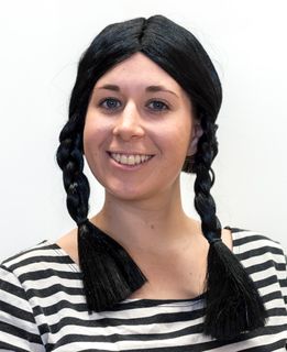 BLACK WIG with PLAITS (WEDNESDAY)