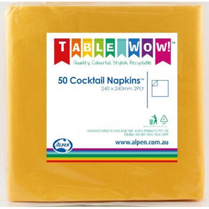 COCKTAIL NAPKINS - YELLOW (50)