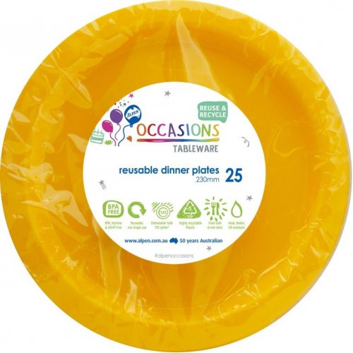 DINNER PLATE 23cm - YELLOW (25)