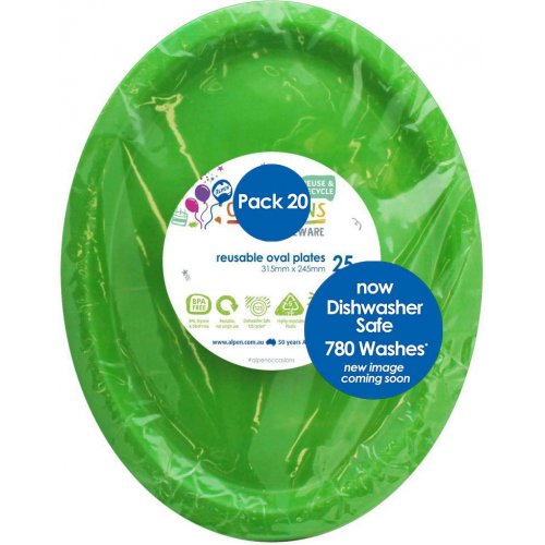 LIME - PLASTIC PLATE OVAL