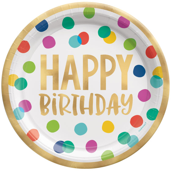 HAPPY BIRTHDAY DOTS - Paper Plates 26cm