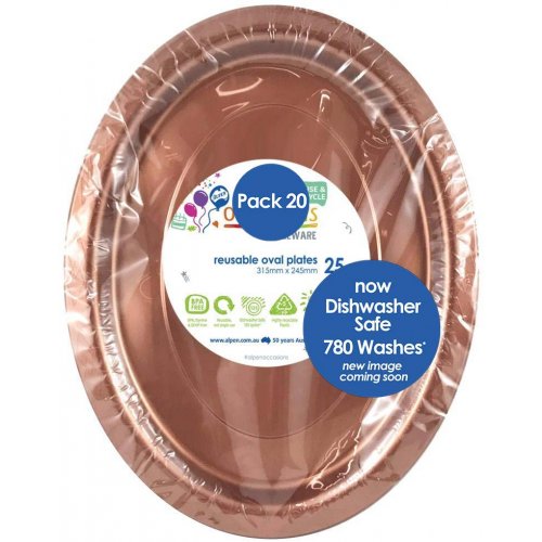 ROSE GOLD - PLASTIC PLATE OVAL