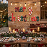 Party Deco Merry Christmas Script Foil Balloon 143cm x 25cm