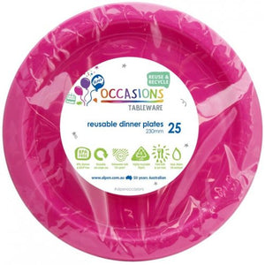 DINNER PLATE 23cm - BRIGHT PINK (25)