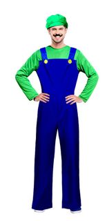 Adults Costume - Green plumber (Mario Brothers)