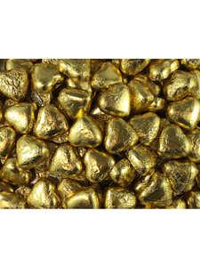 CHOCOLATE FOIL HEARTS 500g - GOLD