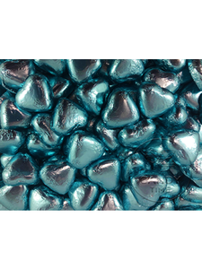 CHOCOLATE FOIL HEARTS 500g - BLUE