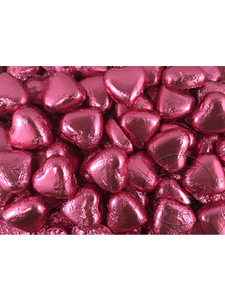 CHOCOLATE FOIL HEARTS 500g - PINK