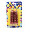 Metallic Red Candles 8 Pack