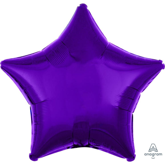 45cm Foil Balloon - STAR -Dark Purple