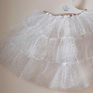 Fancy Dress White & Silver Sparkle Fairy Princess Tutu 3-5