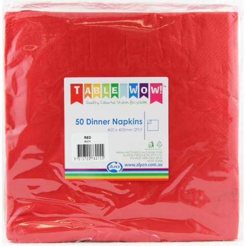 TableWow Dinner Napkins 50PK - Red