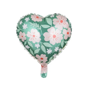 45cm Foil Balloon - HEART - FLOWERS