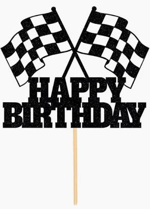 CHECKERED FLAG CAKE TOPPER