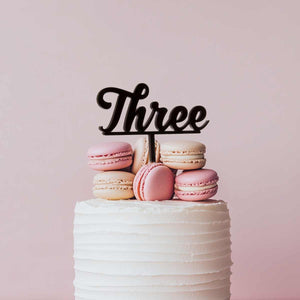 Sugar Crafty Acrylic Cake Topper Black Three