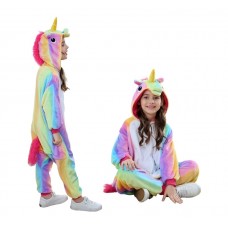 Adult Onesie - RAINBOW STRIPED UNICORN