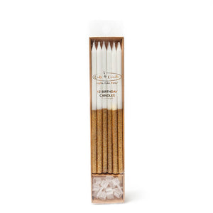 Long Elegant Candles (12cm) - Gold Glitter Dipped
