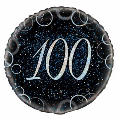 45cm Foil Balloon - 100th BLUE