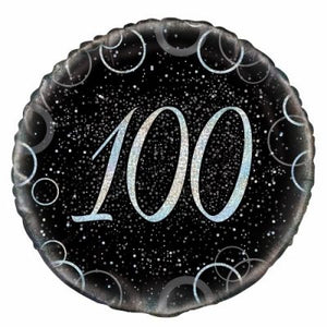 45cm Foil Balloon - 100th SILVER