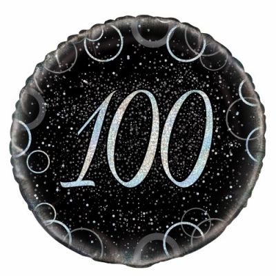 45cm Foil Balloon - 100th SILVER
