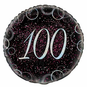 45cm Foil Balloon - 100th PINK