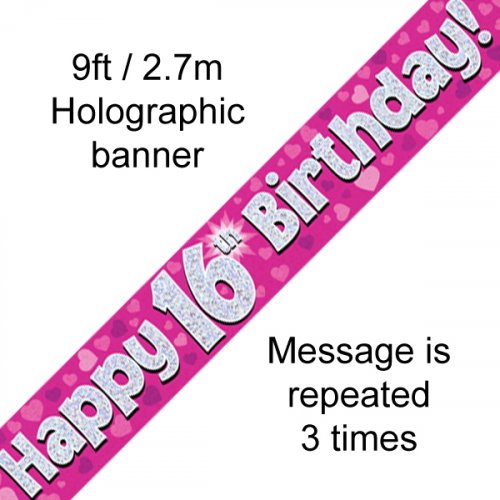 Banner - Happy Birthday - 16TH BIRTHDAY