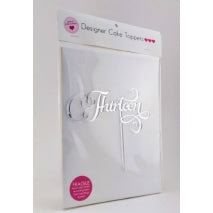 Acrylic Cake Topper - THIRTEEN (Silver)
