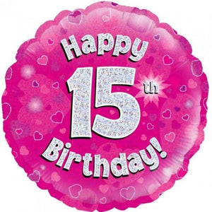 45cm Foil Balloon - 15TH BIRTHDAY