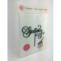 Acrylic Cake Topper - SIXTEEN (Black)