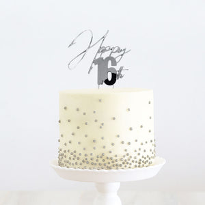 Happy 16th SILVER Cake Topper