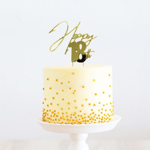 Happy 18th GOLD Cake Topper