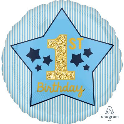 45cm Foil Balloon - 1ST BIRTHDAY BOY