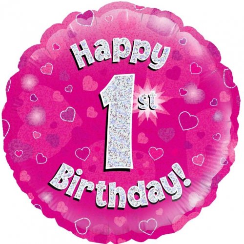 45cm Foil Balloon - HAPPY 1ST BIRTHDAY