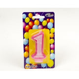 PINK NUMBER CANDLE 0-9