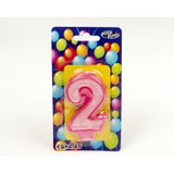 PINK NUMBER CANDLE 0-9