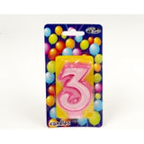 PINK NUMBER CANDLE 0-9