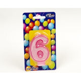 PINK NUMBER CANDLE 0-9