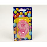 PINK NUMBER CANDLE 0-9