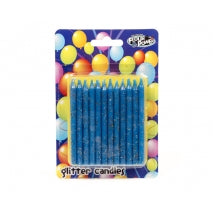 Birthday Candle - GLITTER BLUE 24Pk