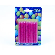 Birthday Candle - GLITTER PINK 24Pk